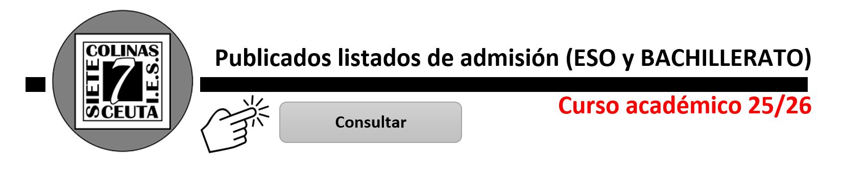 Listados Provisionales de Admisión - ESO y BACHILLERATO